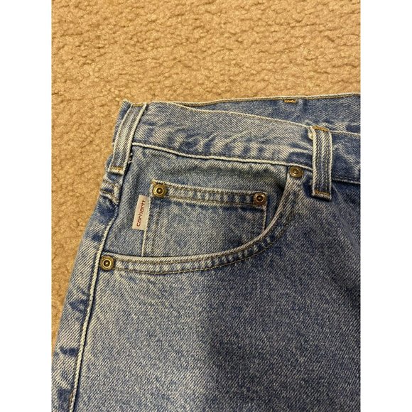 Carhartt Mens Blue Denim Jeans Light Wash Measured 40x31 - Picture 5 of 9